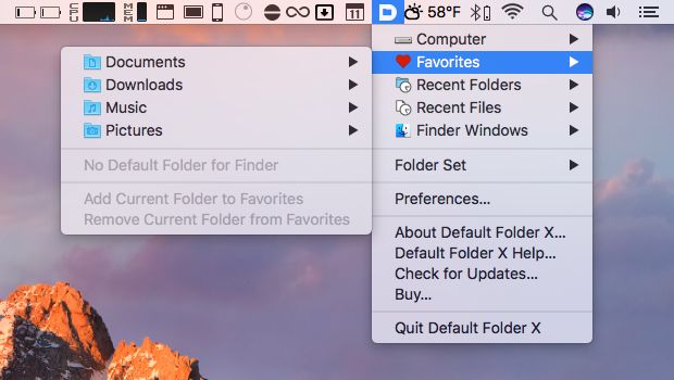 Apple menu bar mac